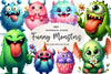 Cute Funny Monsters Clipart Bundle 2