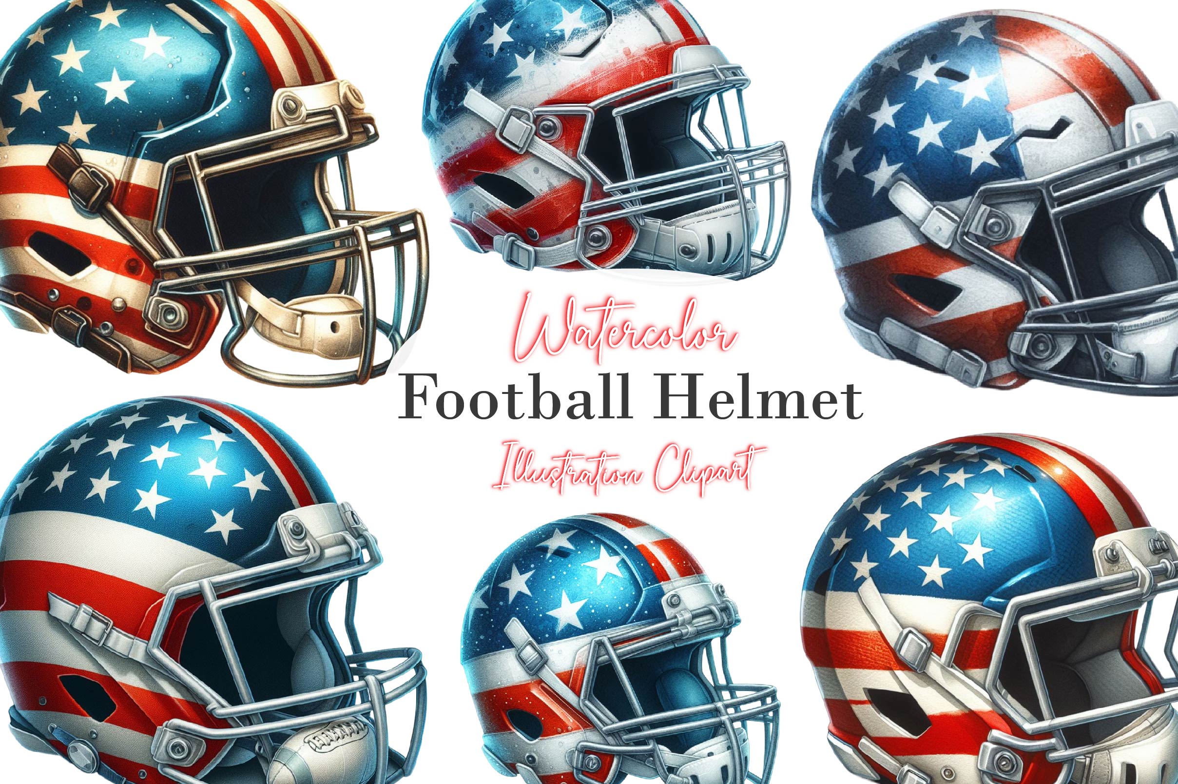 Football Helmet Clipart Bundle