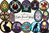 Gothic Round Stained Glass Easter Clipart Bundle