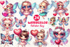 Chibi Valentine Fairy Clipart Bundle