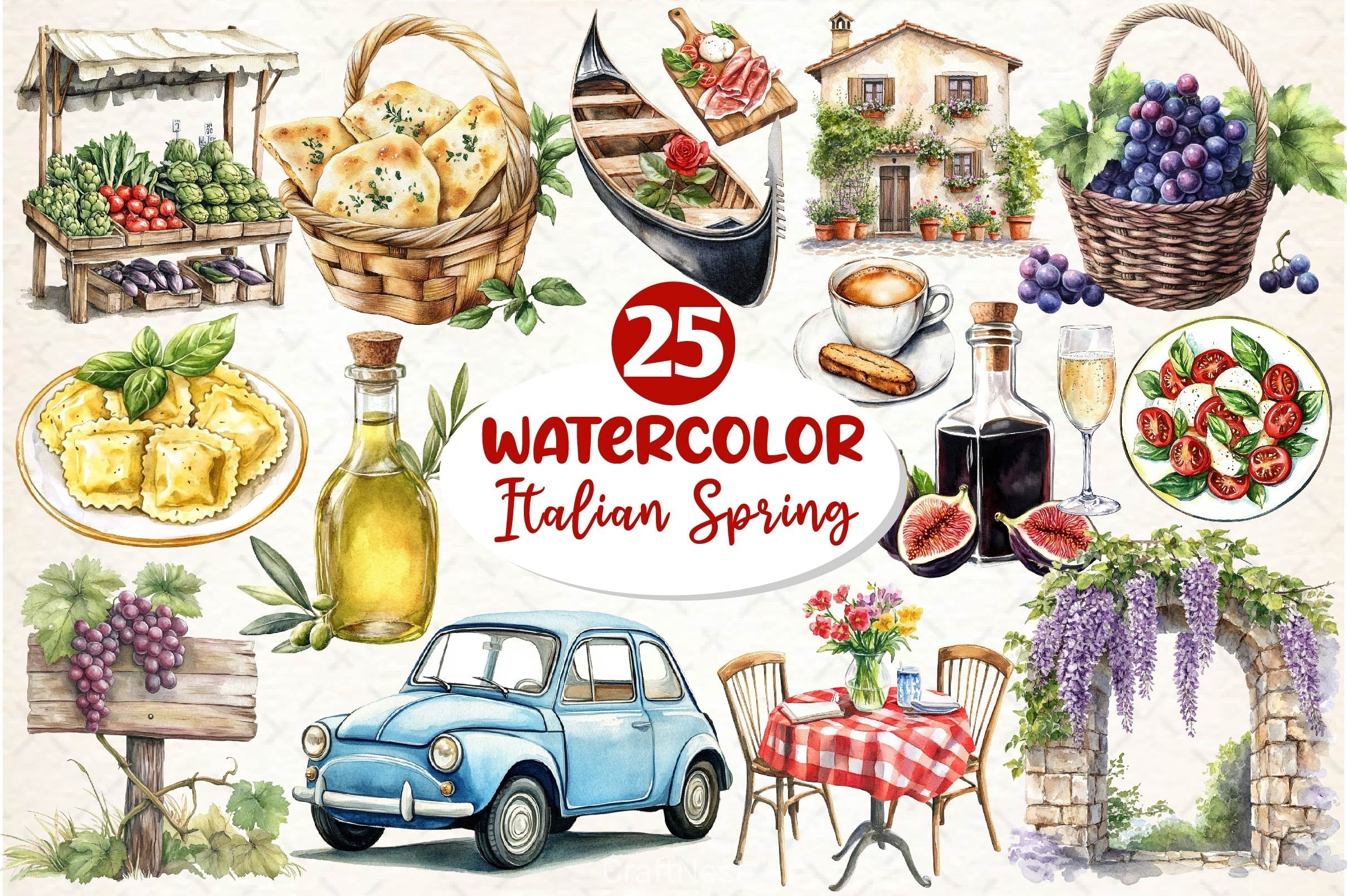 Italian Spring Clipart Bundle 2