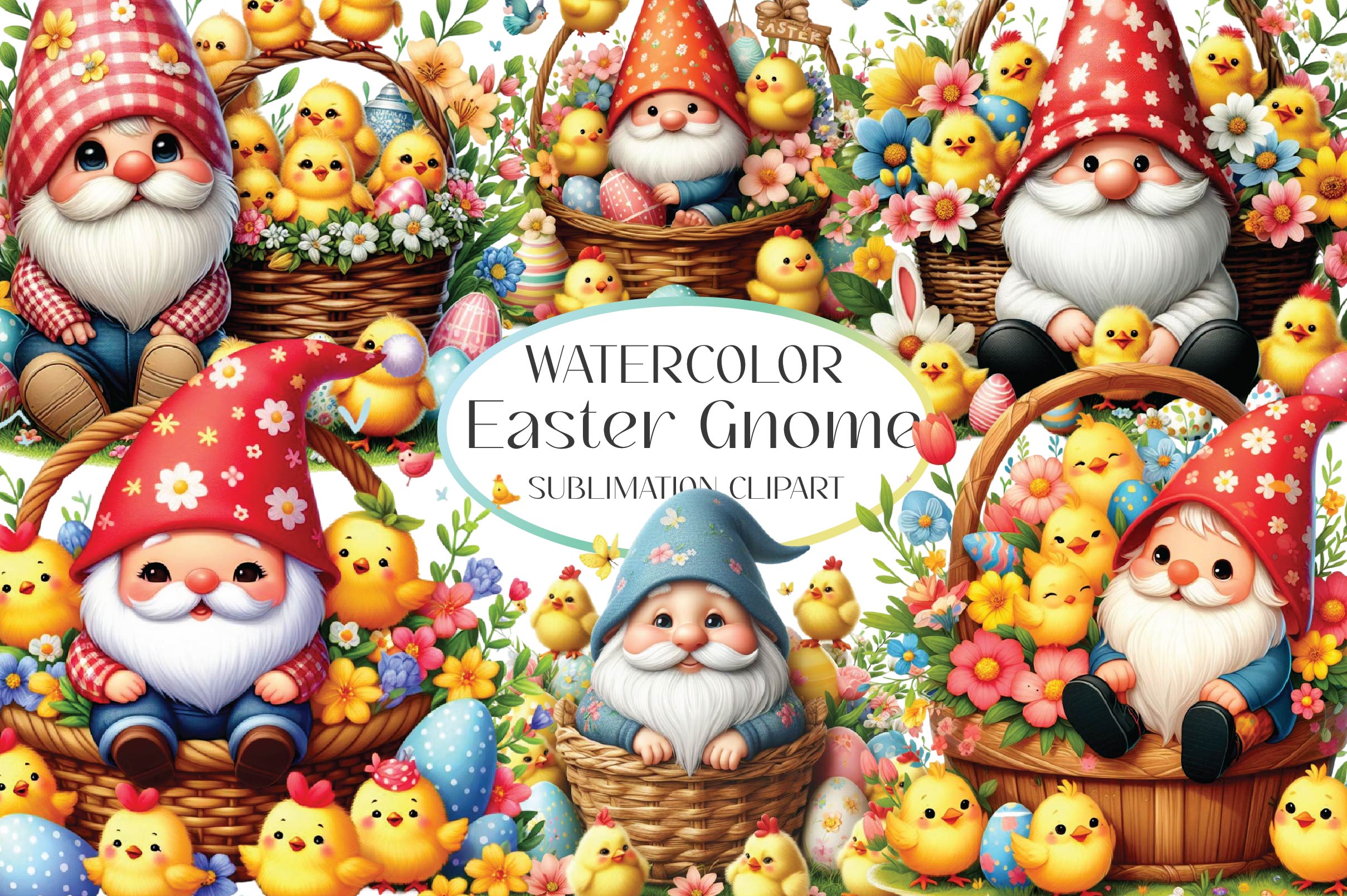 Easter Gnome Clipart Bundle 4
