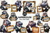 Hippo Happy New Year 2025 Clipart Bundle