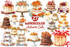 Autumn Wedding Cake Clipart Bundle