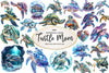 Gem Sea Turtle Mom And Baby Clipart Bundle 1
