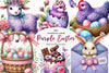 Pink And Purple Easter Clipart Bundle