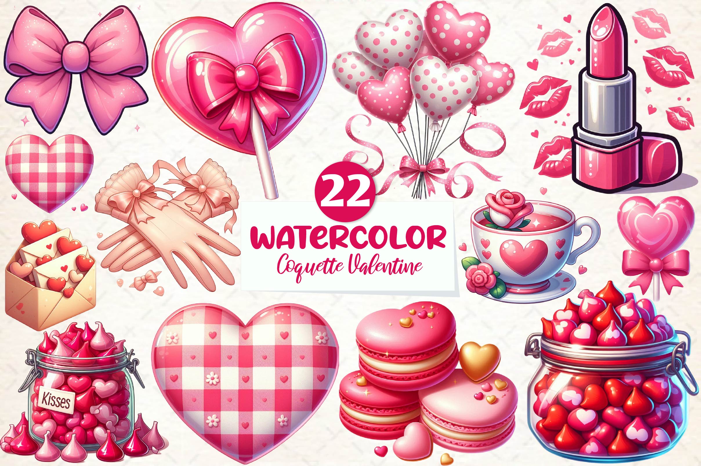 Coquette Valentine Clipart Bundle-1