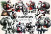 Black And White Santa Clipart Bundle 2