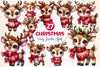 Cute Reindeer Christmas Clipart Bundle 2