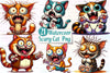 Spooky Scary Cat Clipart Bundle