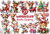 Cute Reindeer Christmas Clipart Bundle 3