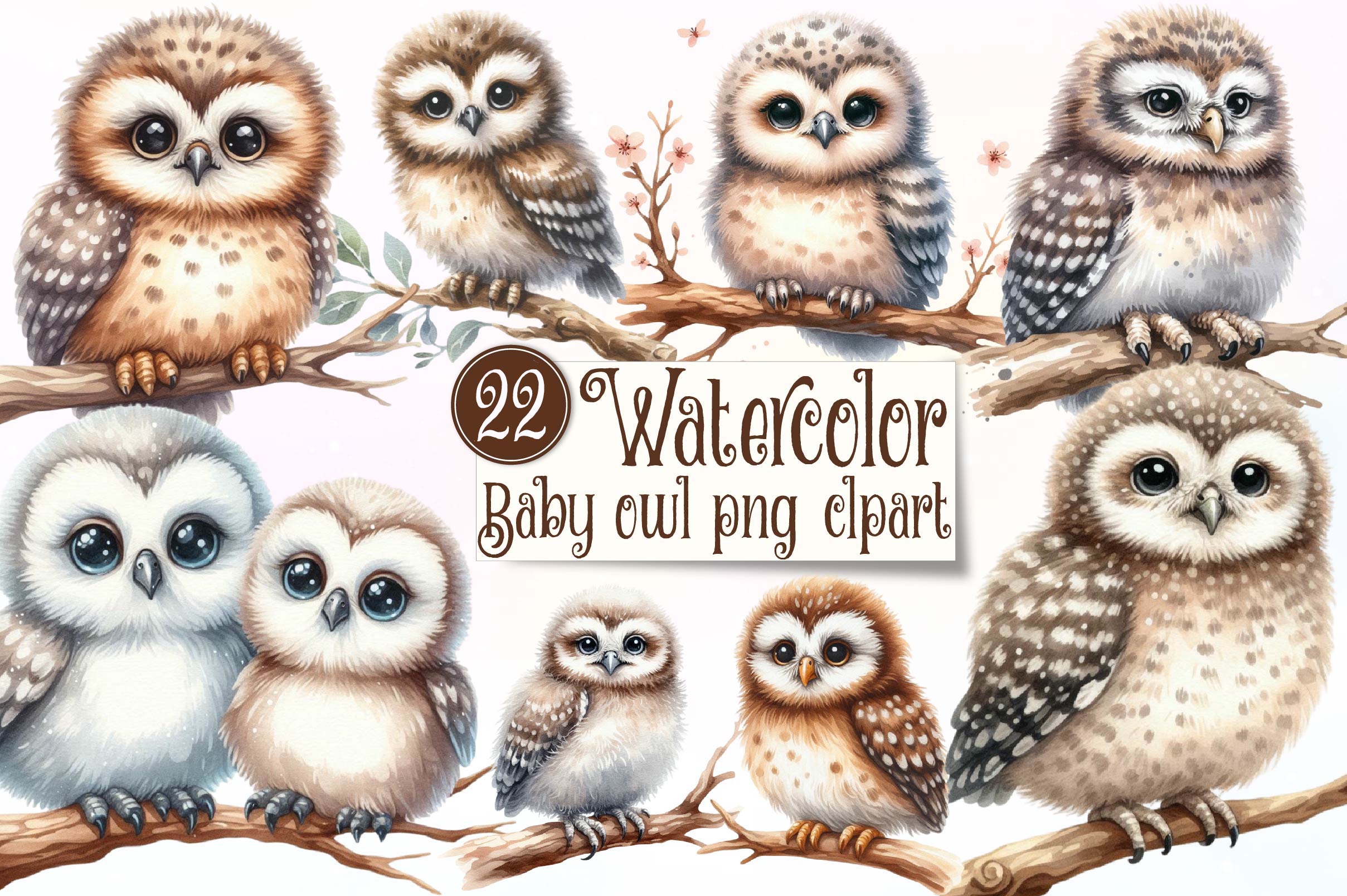 Baby Owl Clipart Bundle