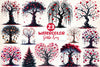 Valentine Gothic Trees Clipart Bundle