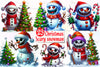 Christmas Scary Snowman Clipart Bundle