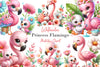 Little Princess Flamingo Clipart Bundle