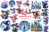 Cute Blue & Pink Witch Clipart Bundle