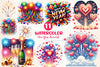 Happy New Year Fireworks Clipart Bundle