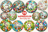 Round Stained Glass Easter Bunny Clipart Bundle