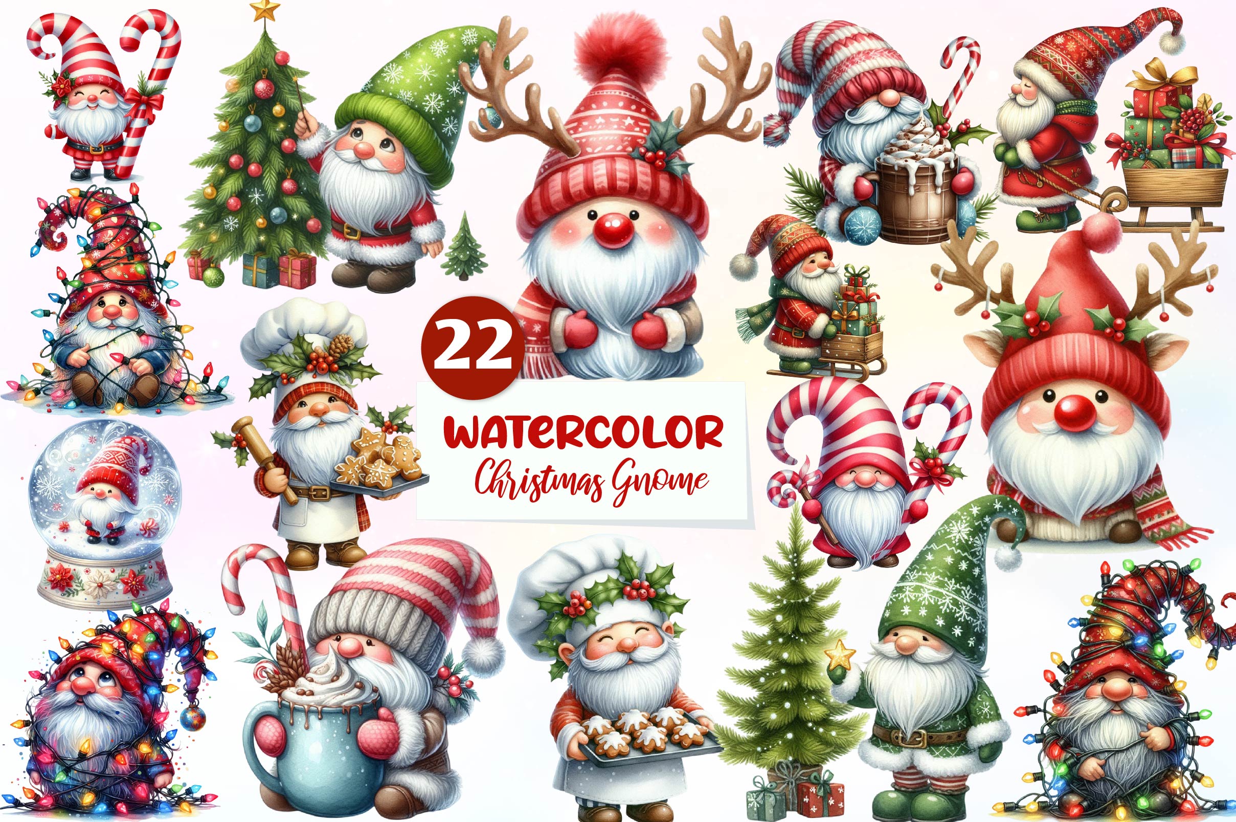 Christmas Gnome Clipart Bundle 4