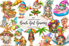 Beach Girl Gnomes Clipart Bundle