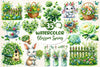 Green Blossom Spring Clipart Bundle 2