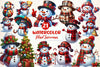 Plaid Pattern Snowman Clipart Bundle