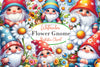 Spring Flower Gnome Clipart Bundle