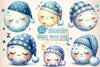 Sleepy Moon Clipart Bundle