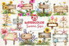Summer Day Wooden Sign Clipart Bundle