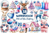 Pink And Blue Christmas Clipart Bundle