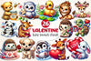 Valentine Baby Animals Clipart Bundle