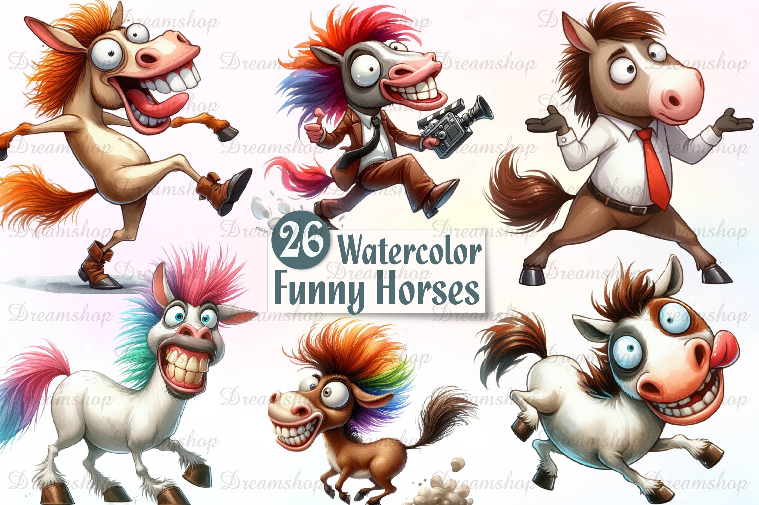 Horses Cute Horse Clipart Bundle