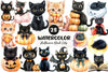 Cute Halloween Black Cats Clipart Bundle