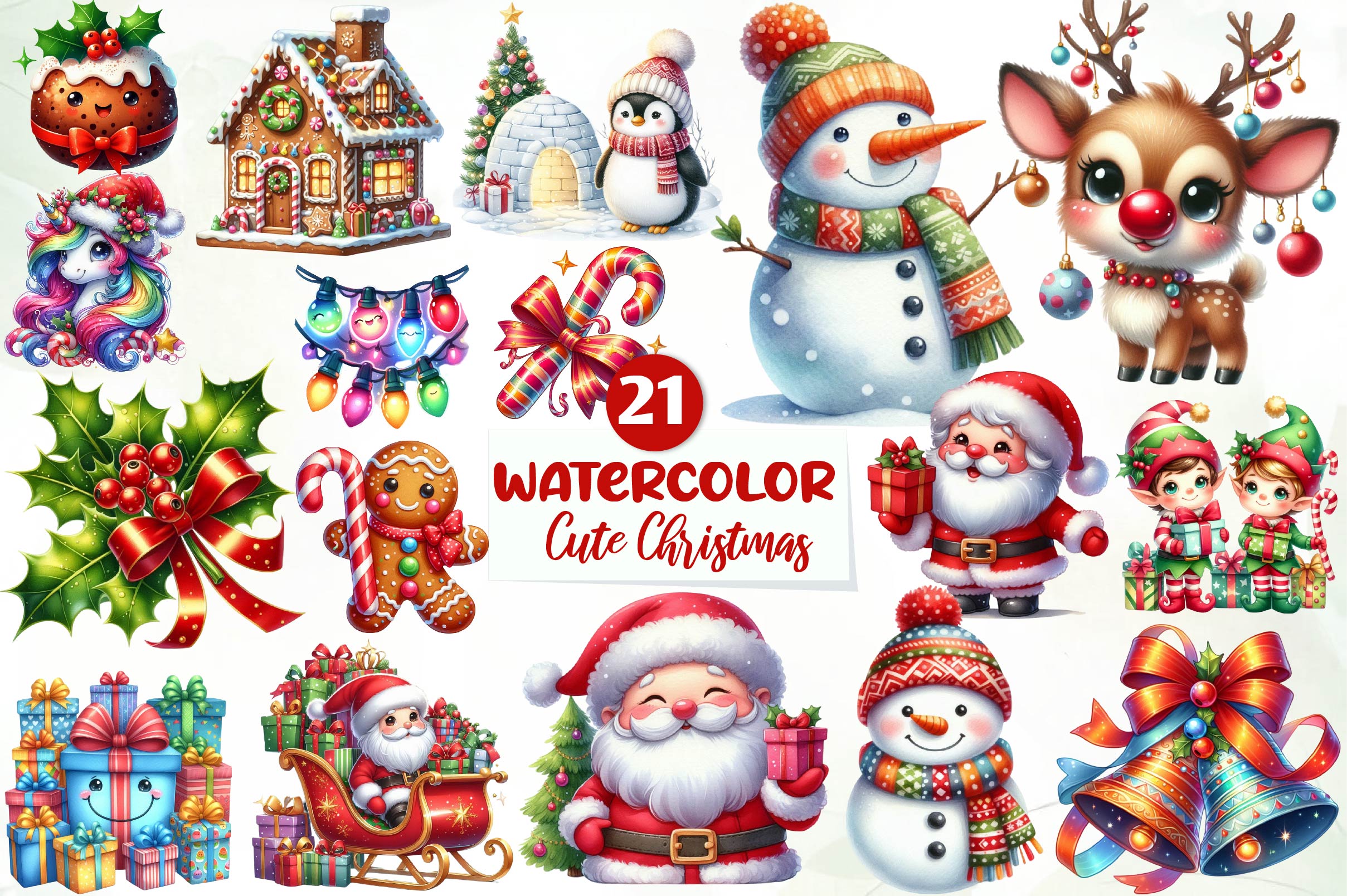 Cute Christmas Clipart Bundle 2