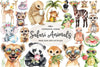 Cute Summer Safari Animals Clipart Bundle