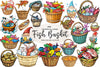 Summer Fish Basket Clipart Bundle