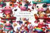 Adorable Baby Cowboy Cow Clipart Bundle