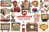 Vintage Baseball Game Day Clipart Bundle
