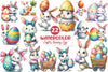 Easter Bunny With Egg Clipart Bundle