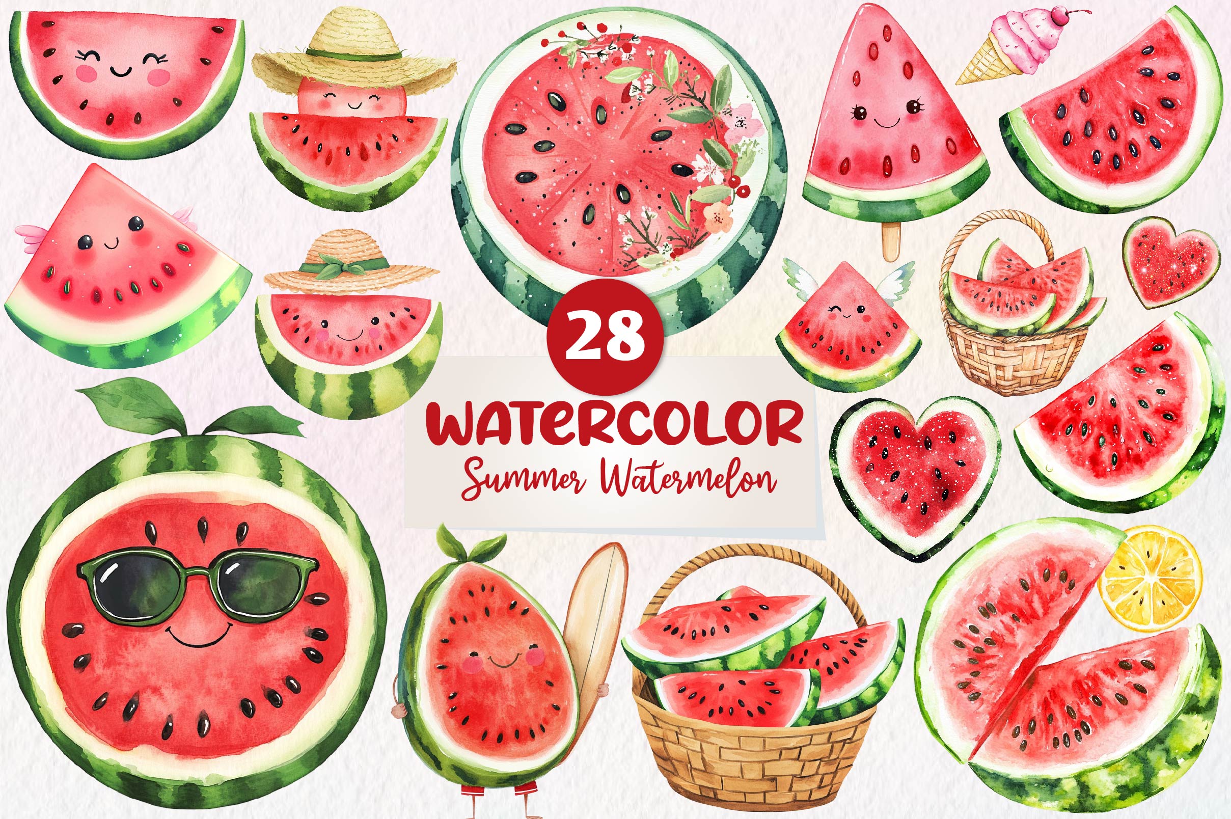 Summer Watermelon Clipart Bundle 1