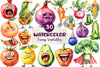 Funny Fruits & Vegetables Clipart Bundle