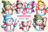 Cute Snowman Clipart Bundle 4