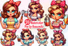 Retro Pin Up Housewife Coffee Clipart Bundle