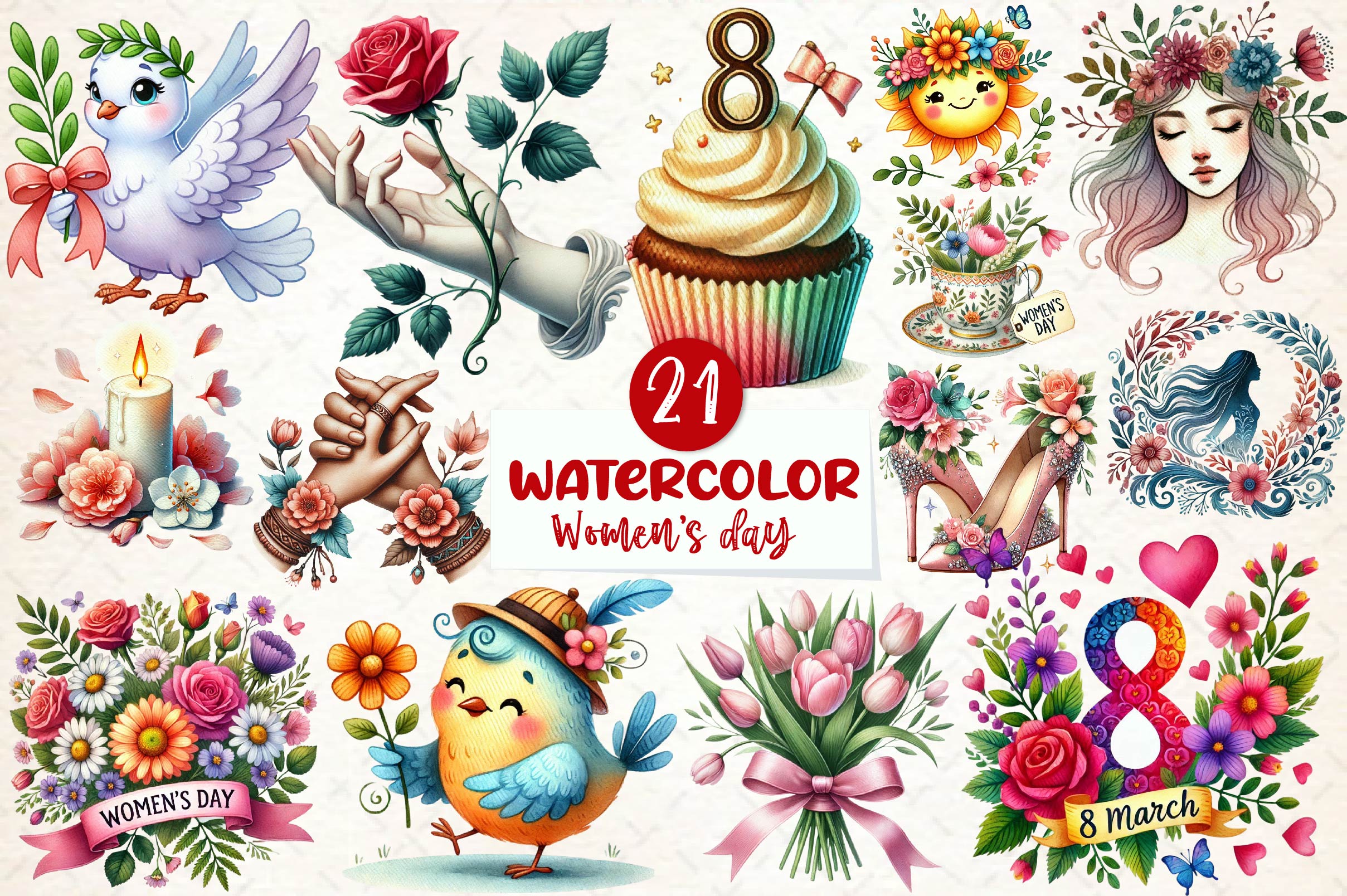Women's Day Clipart Bundle