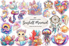 Seashell Mermaid Flower Clipart Bundle