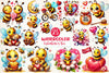 Cute Valentines Day Bee Clipart Bundle