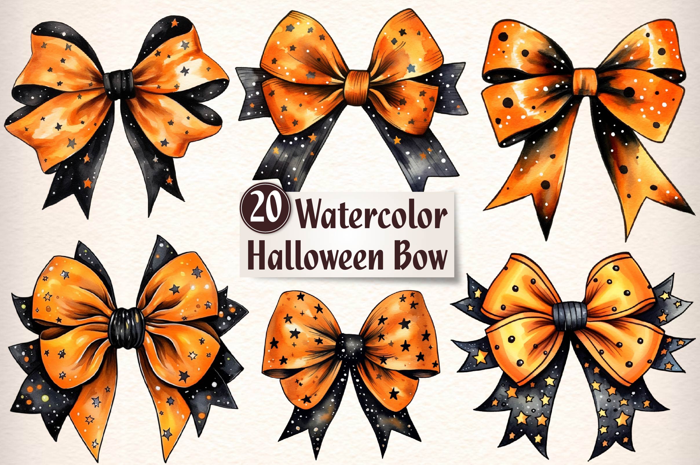 Halloween Bow Clipart Bundle 1