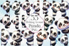 Cute Panda Peeking Around Corner Clipart Bundle