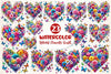 Spring Flowers Heart With Butterflies Clipart Bundle