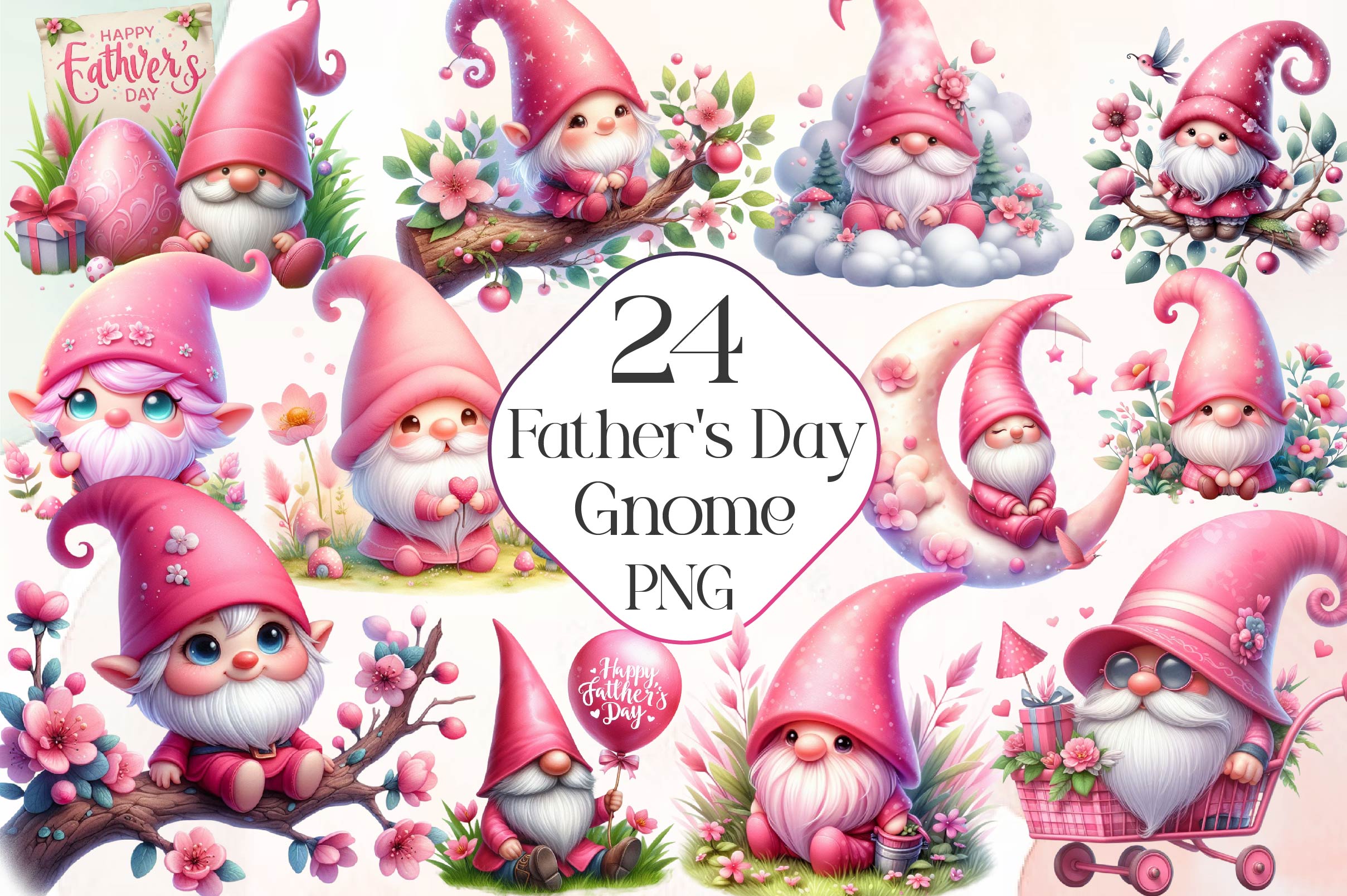 Father Gnome Clipart Bundle